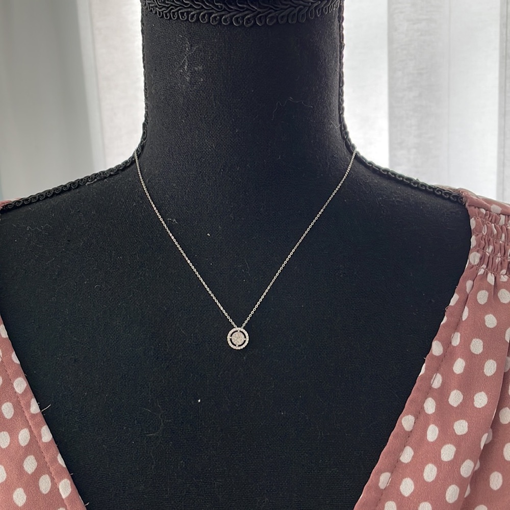 Real white gold filled diamond necklace